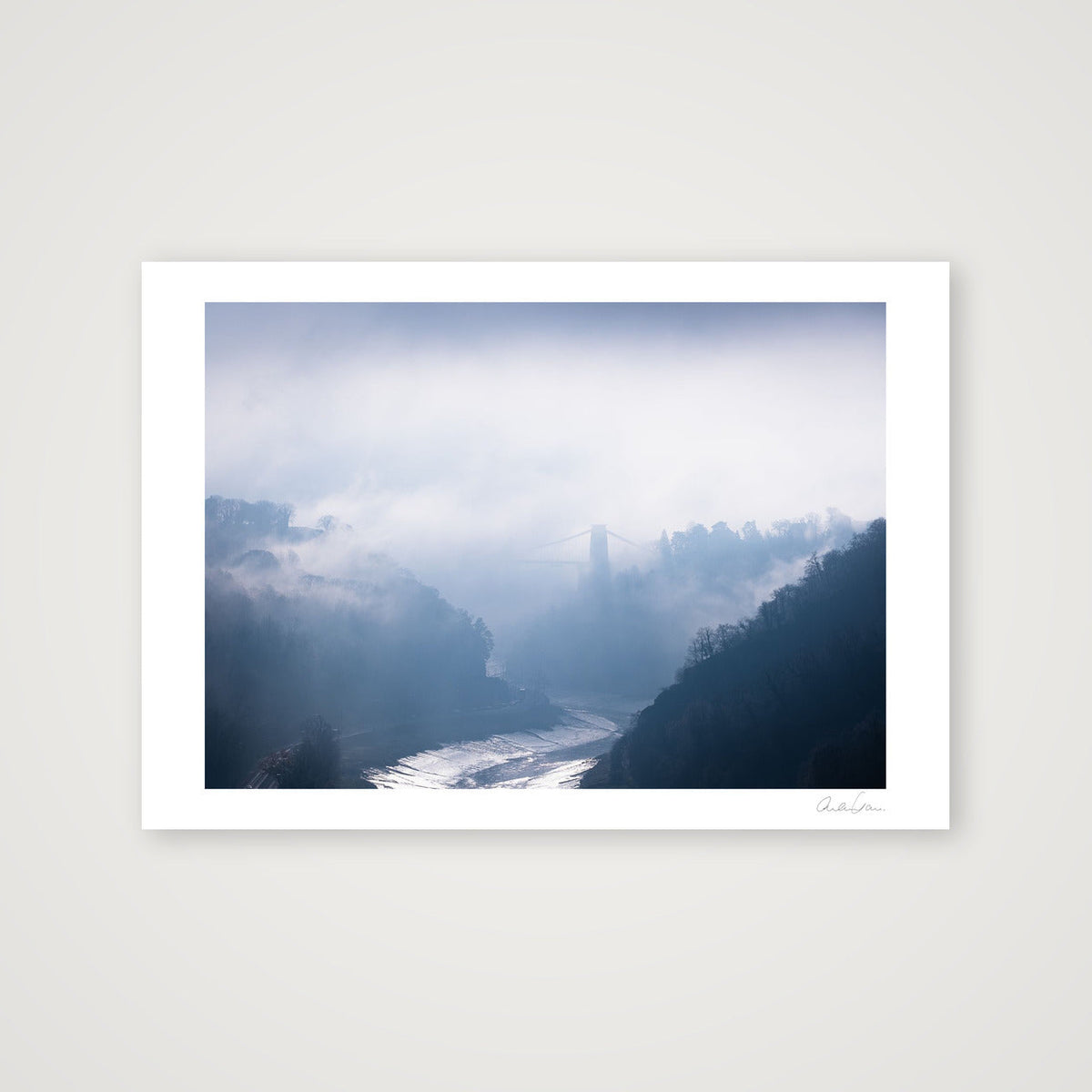Clifton Suspension Bridge and Fog | Along the Avon Gorge — 84×59cm Print only