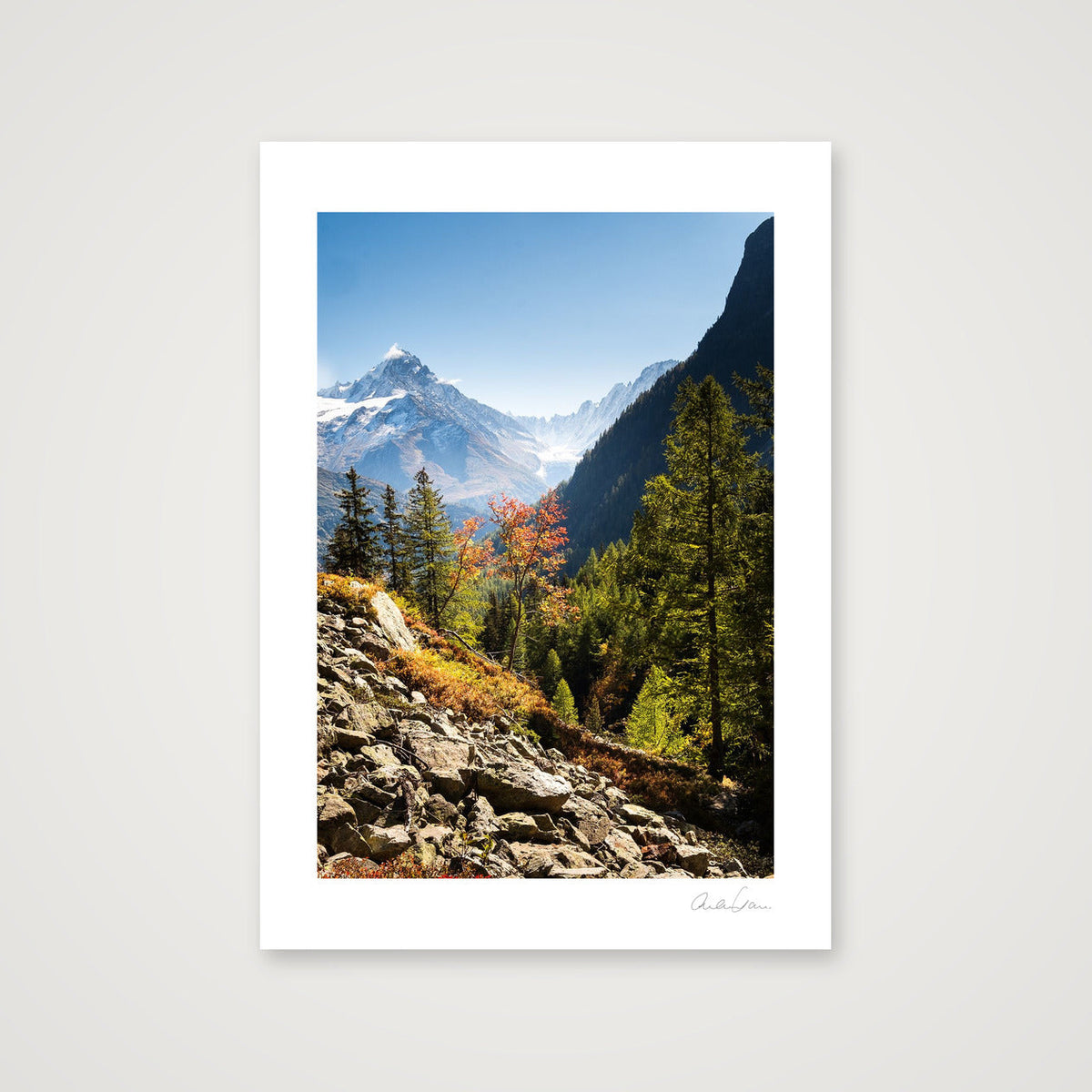 A dash of Alpine colour, Chamonix, — A4 (21×30cm) Print only