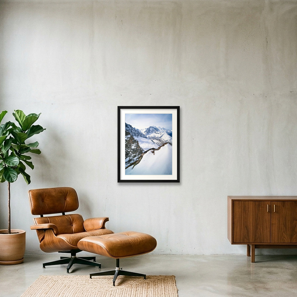 Mont Blanc from Le Tour, Chamonix — 40×50cm Black Frame