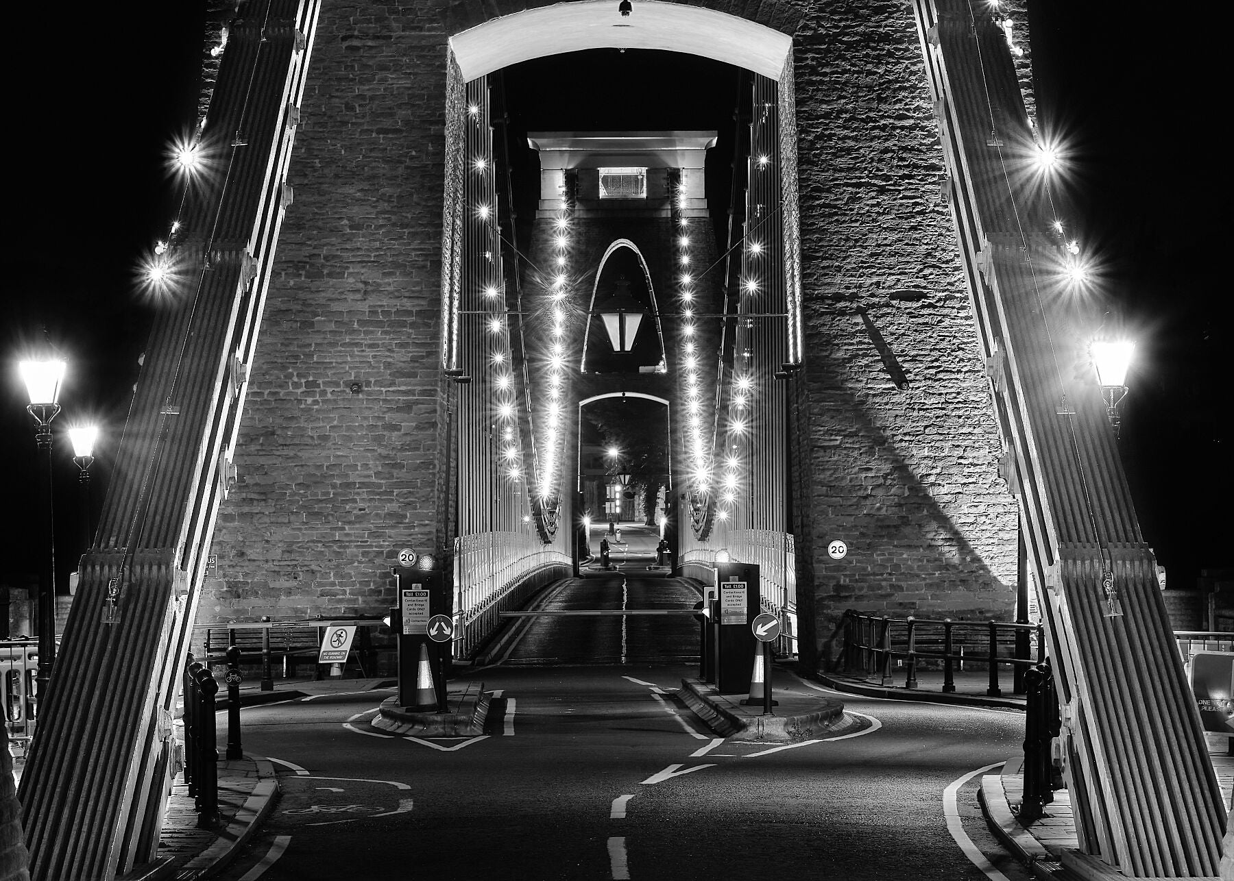 An unusual view of Isambard Kingdom Brunel’s Clifton suspension bridge in Bristol