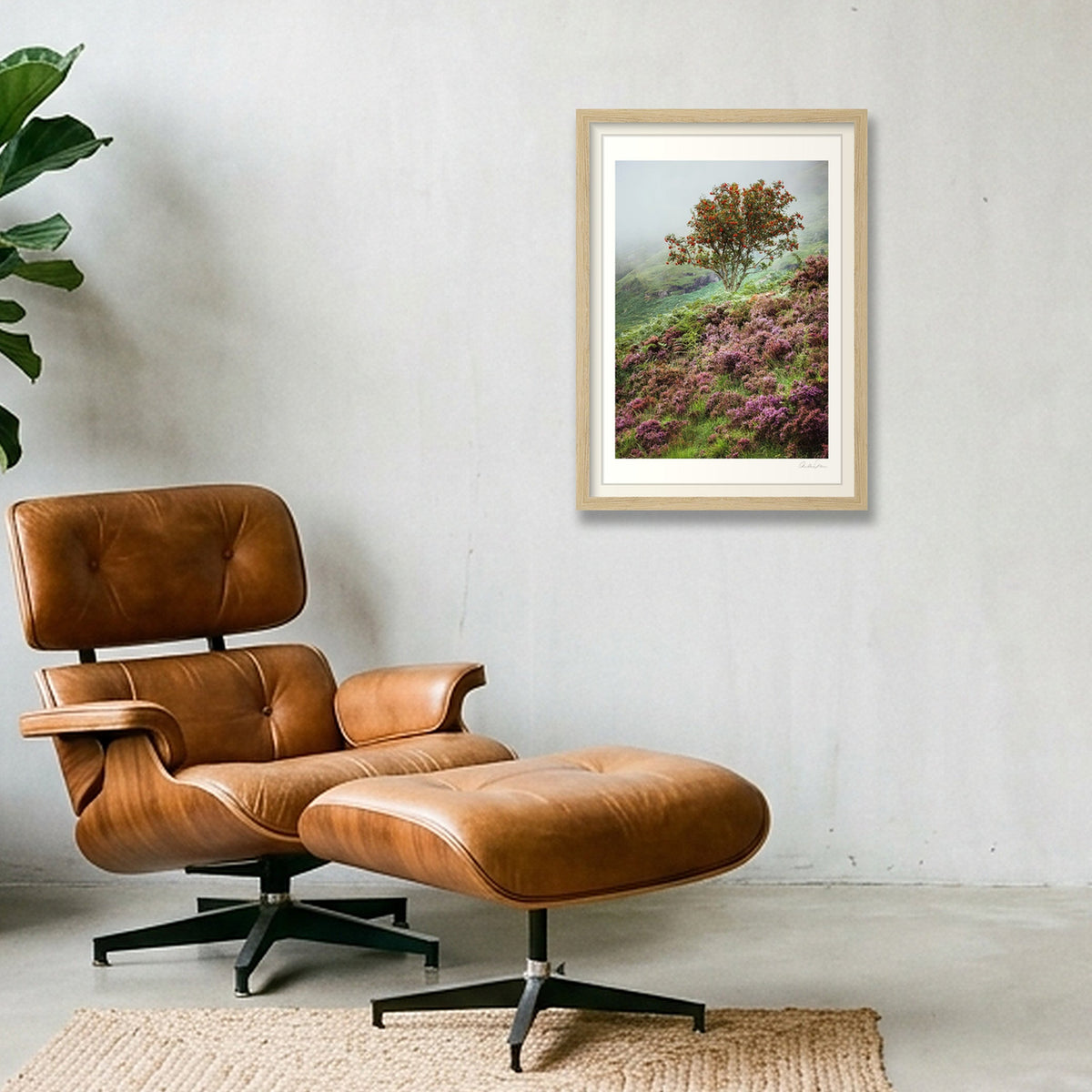 The Lonesome Rowan Tree — A3 (30×42cm) Oak Frame