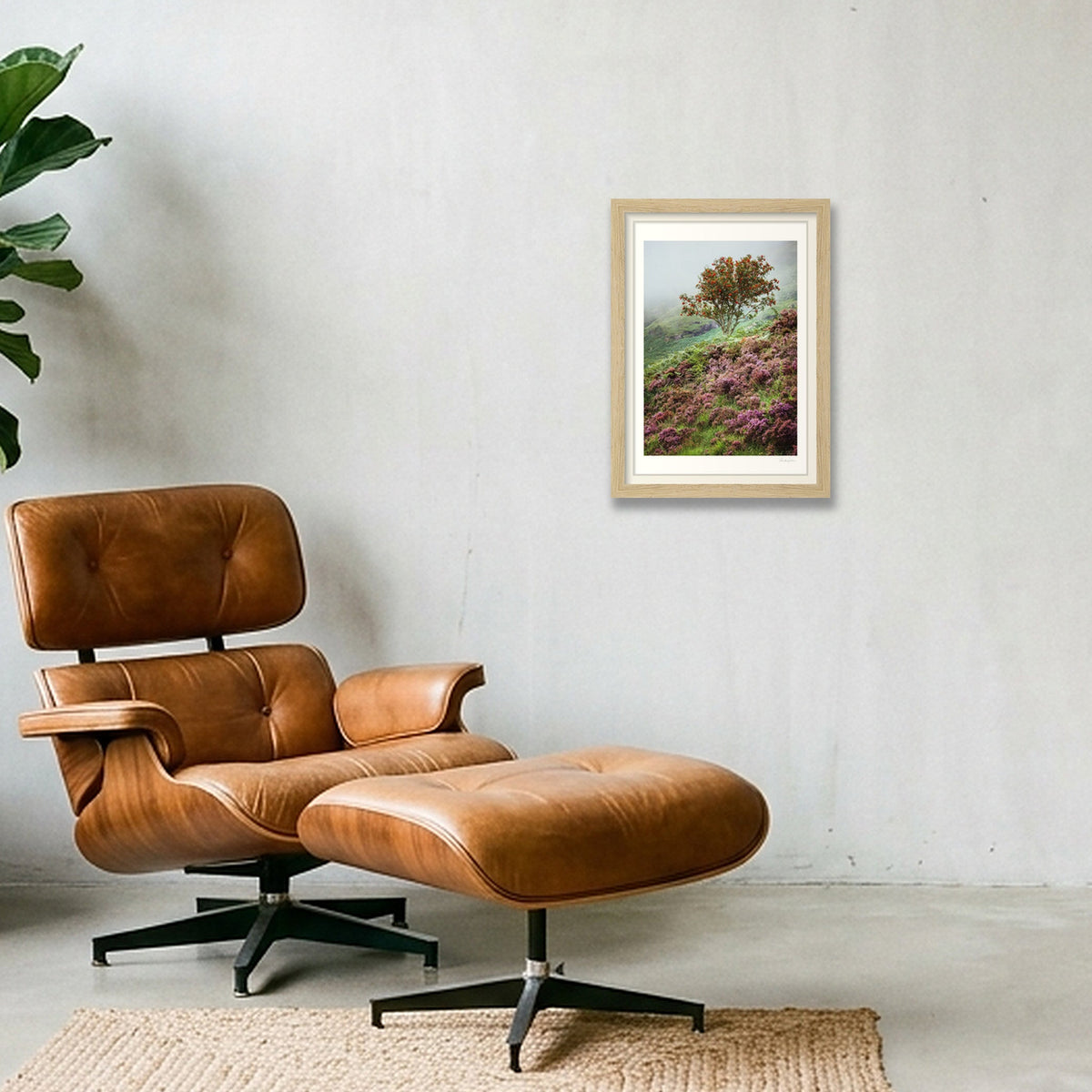 The Lonesome Rowan Tree — A4 (21×30cm) Oak Frame