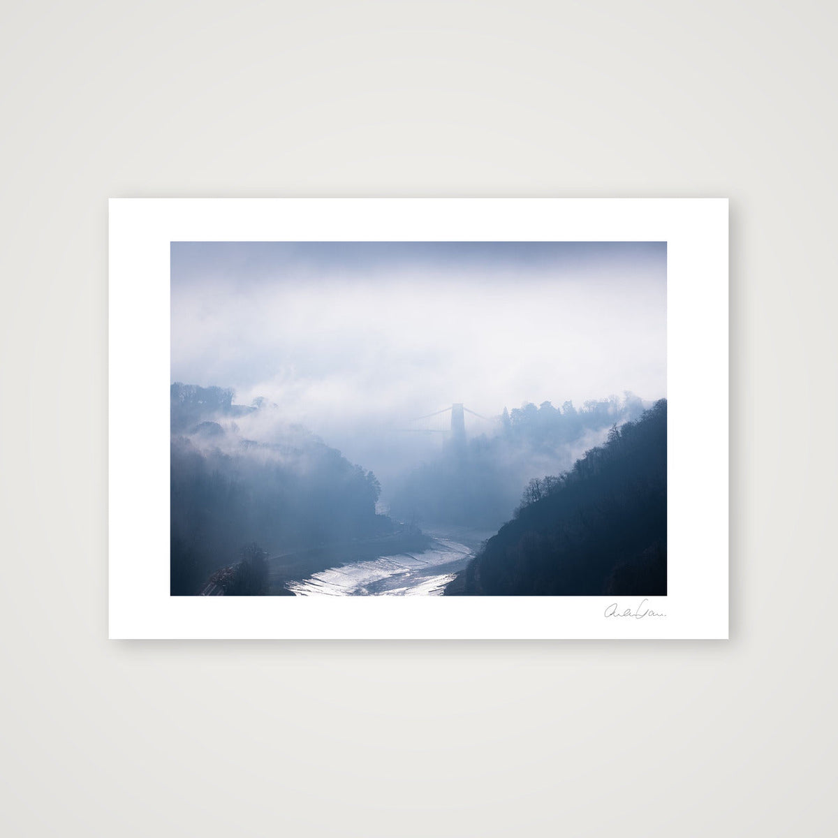 Clifton Suspension Bridge and Fog | Along the Avon Gorge — 59×42cm Print only
