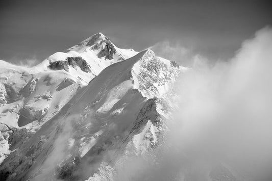 Mont Blanc towers above the Aiguille De Bioassay. Photography by Andrew Jones sold the f4photographygallery