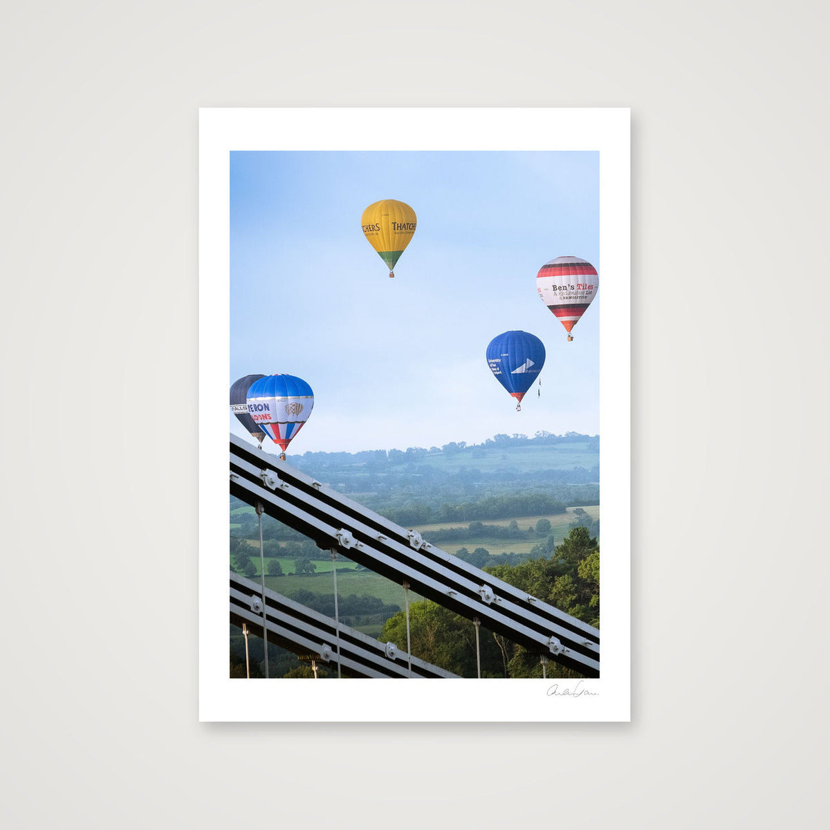 Bristol ballon fiesta above Clifton Suspension Bridge — 59×84cm Print only