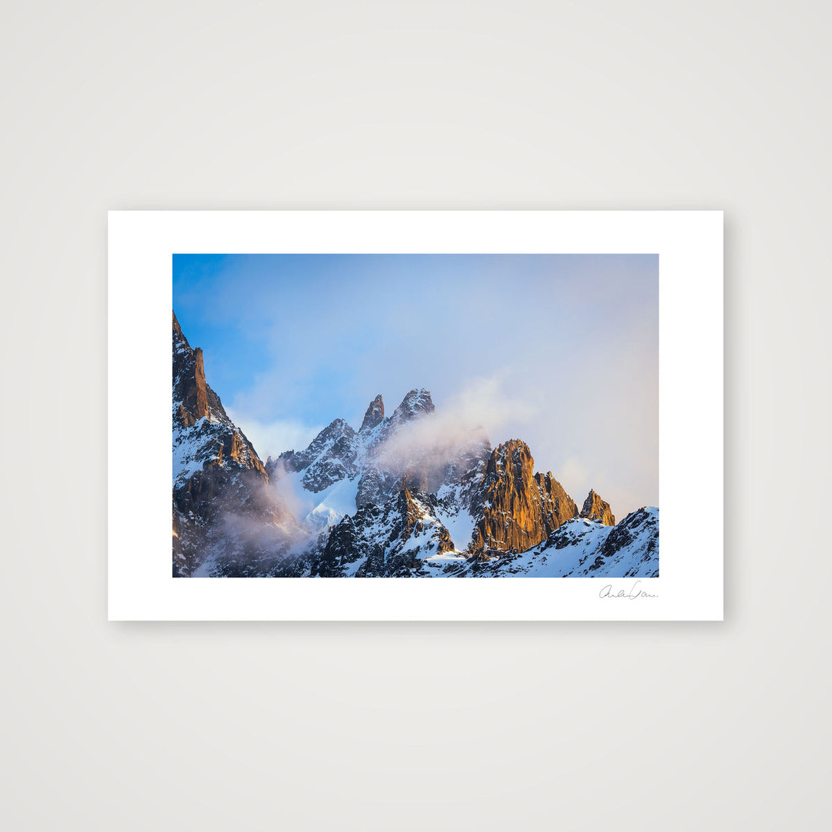 Morning Sunlight on the Chamonix Aiguiles — 60×40cm Print only