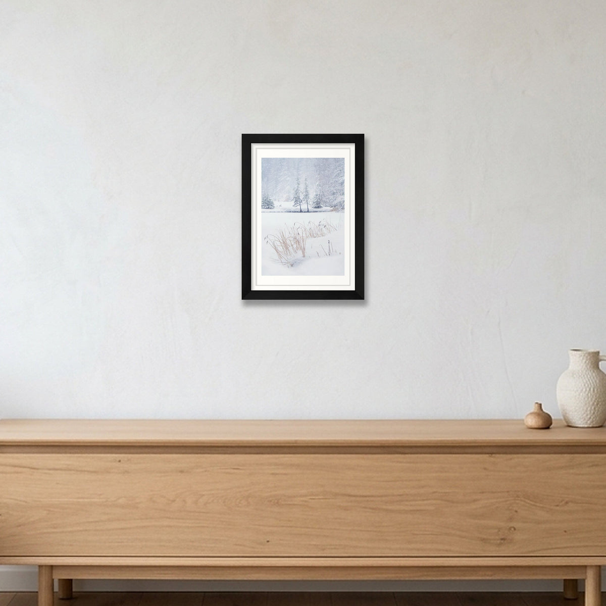 Heavy Snow in the Swiss Alps — A4 (21×30cm) Black Frame