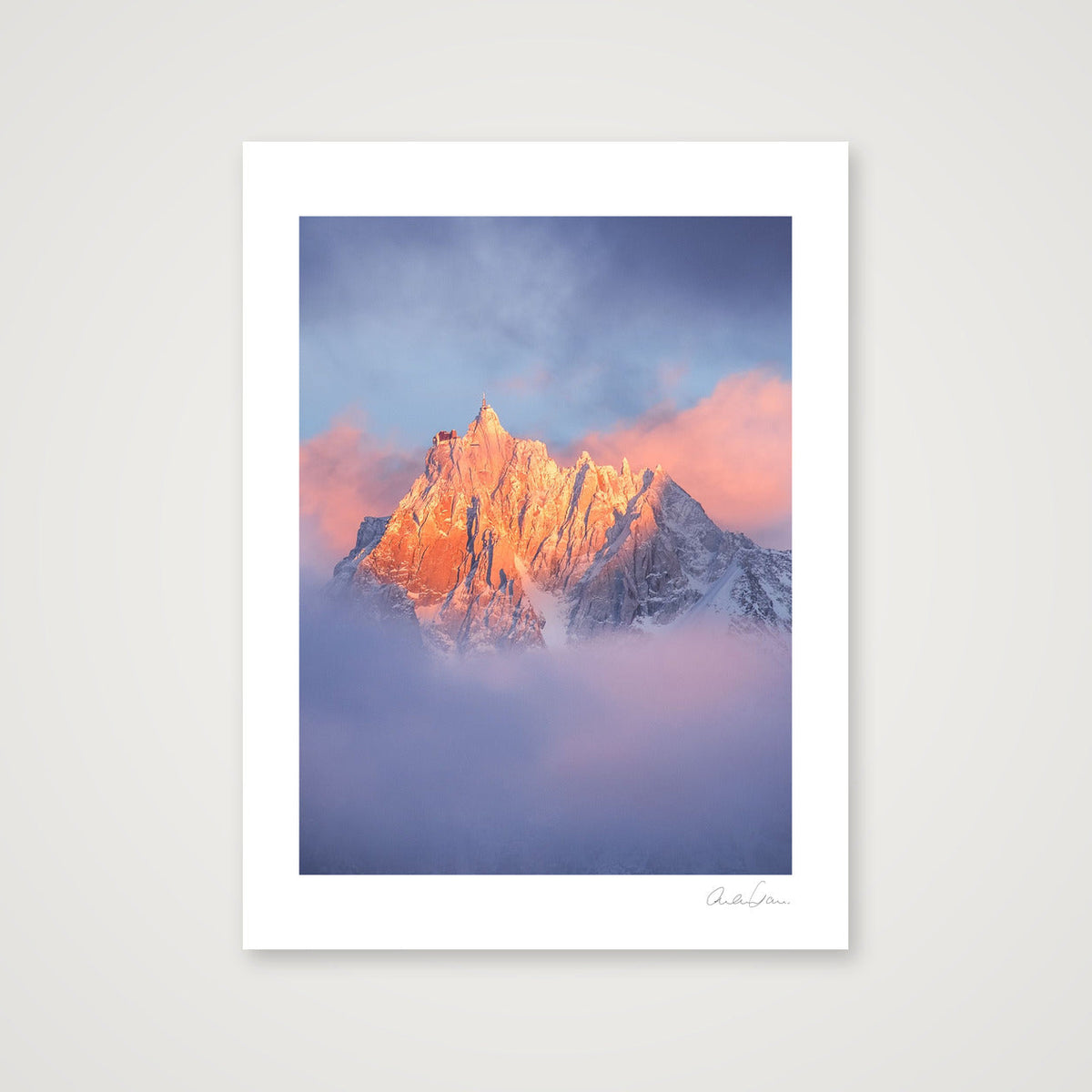 Sunset on the Aiguille du Midi, Chamonix — 30×40cm Print only