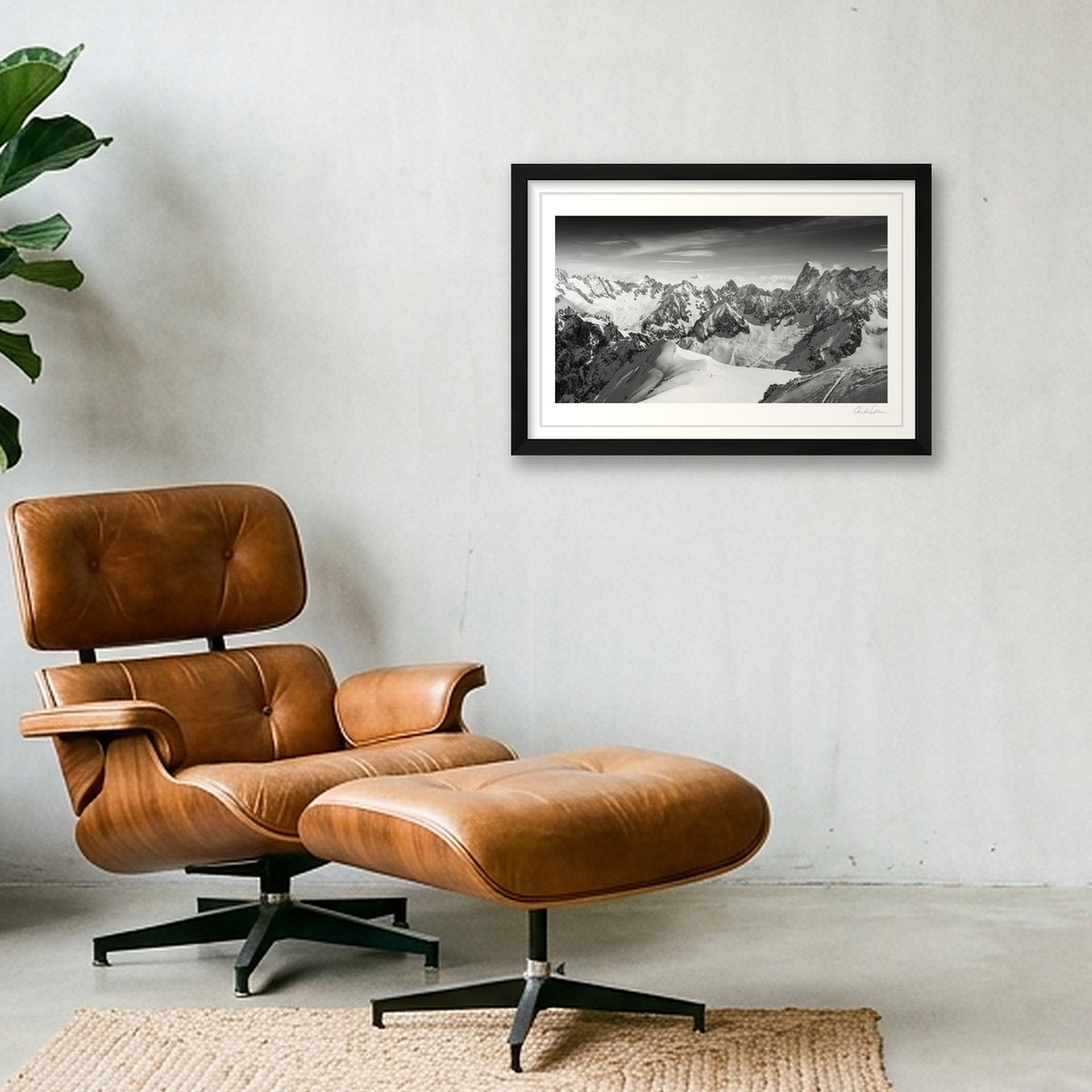 High Mountain Peaks, Chamonix Mont Blanc — 45×30cm Black Frame