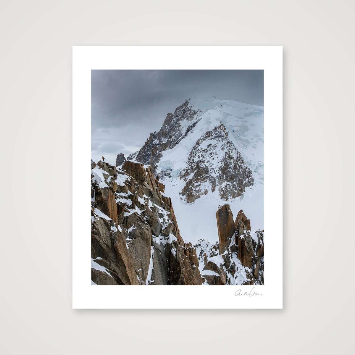 Where's the Piste, Mont Blanc Massif — 28×35cm Print only