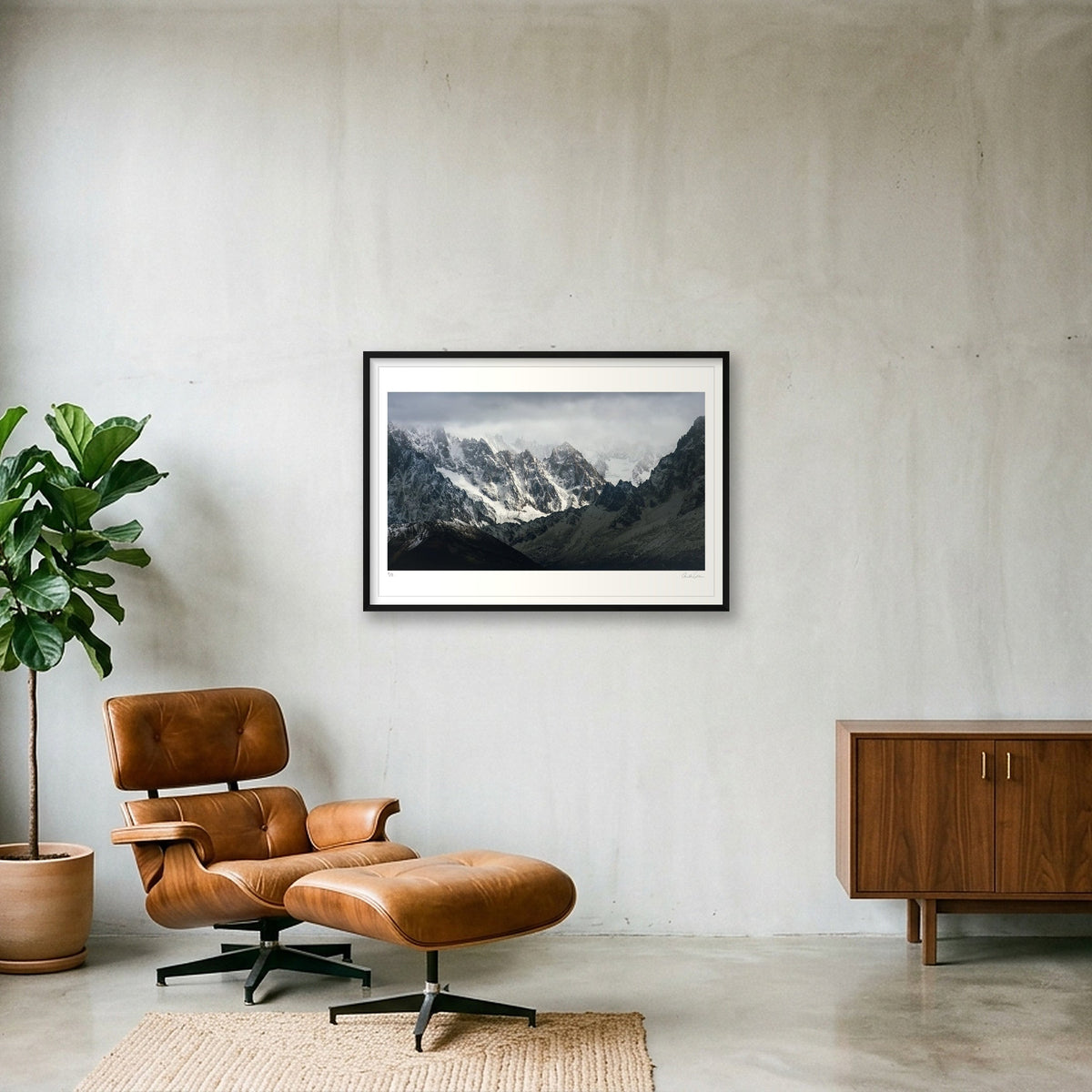 Jagged edge, Mont Blanc Massif — 100×70cm Black Frame