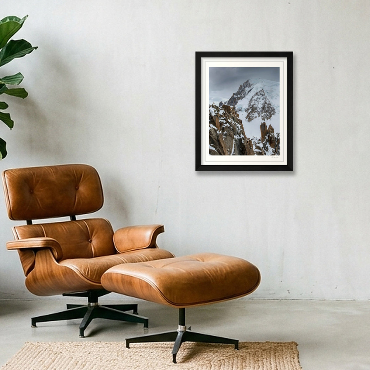 Where's the Piste, Mont Blanc Massif — 28×35cm Black Frame