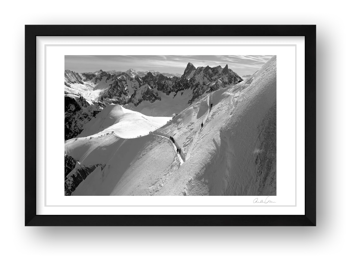 The Aiguille du Midi Arête, Chamonix: Vertiginous — framed