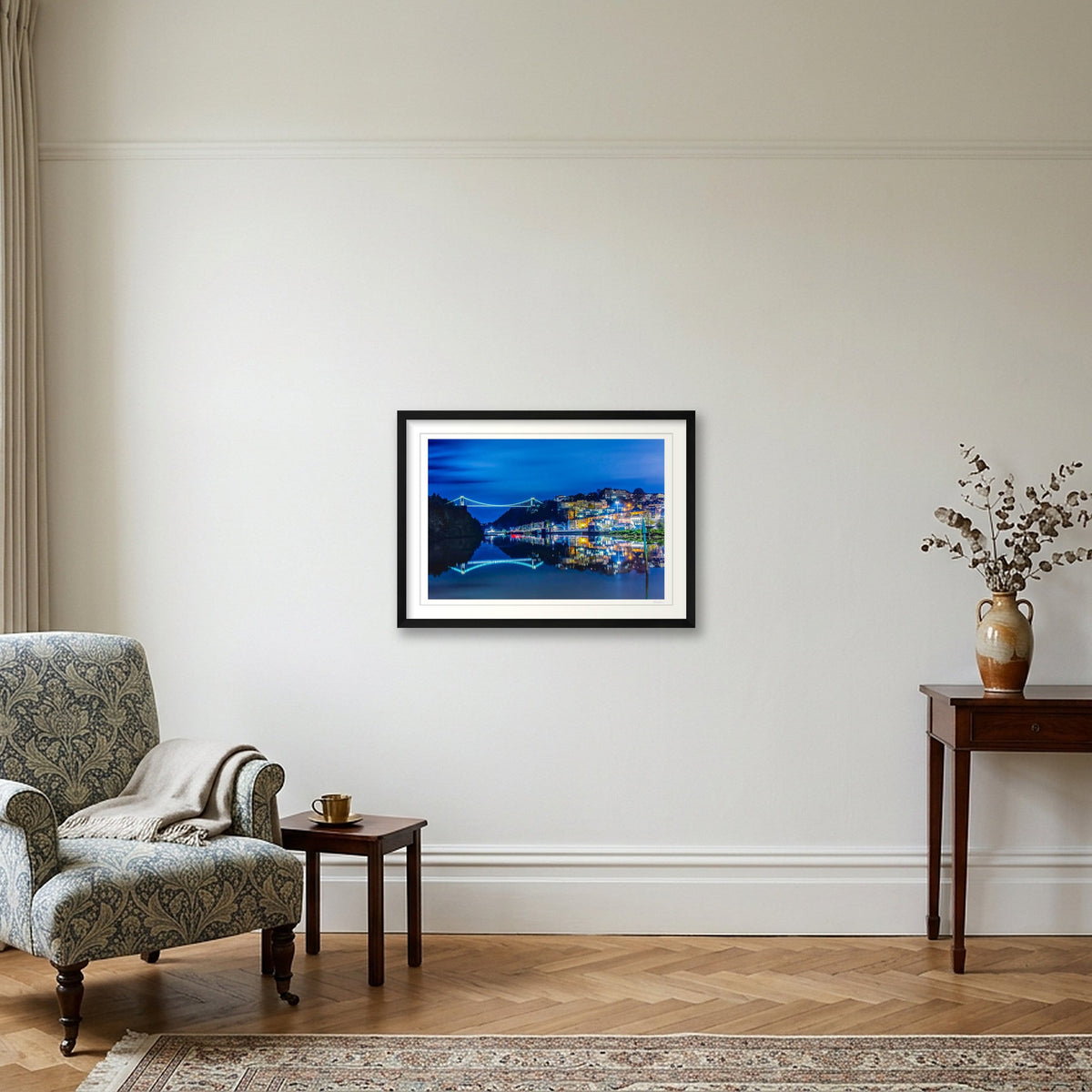 Bristol's Clifton Suspension Bridge and Clifton Village — 59×42cm Black Frame