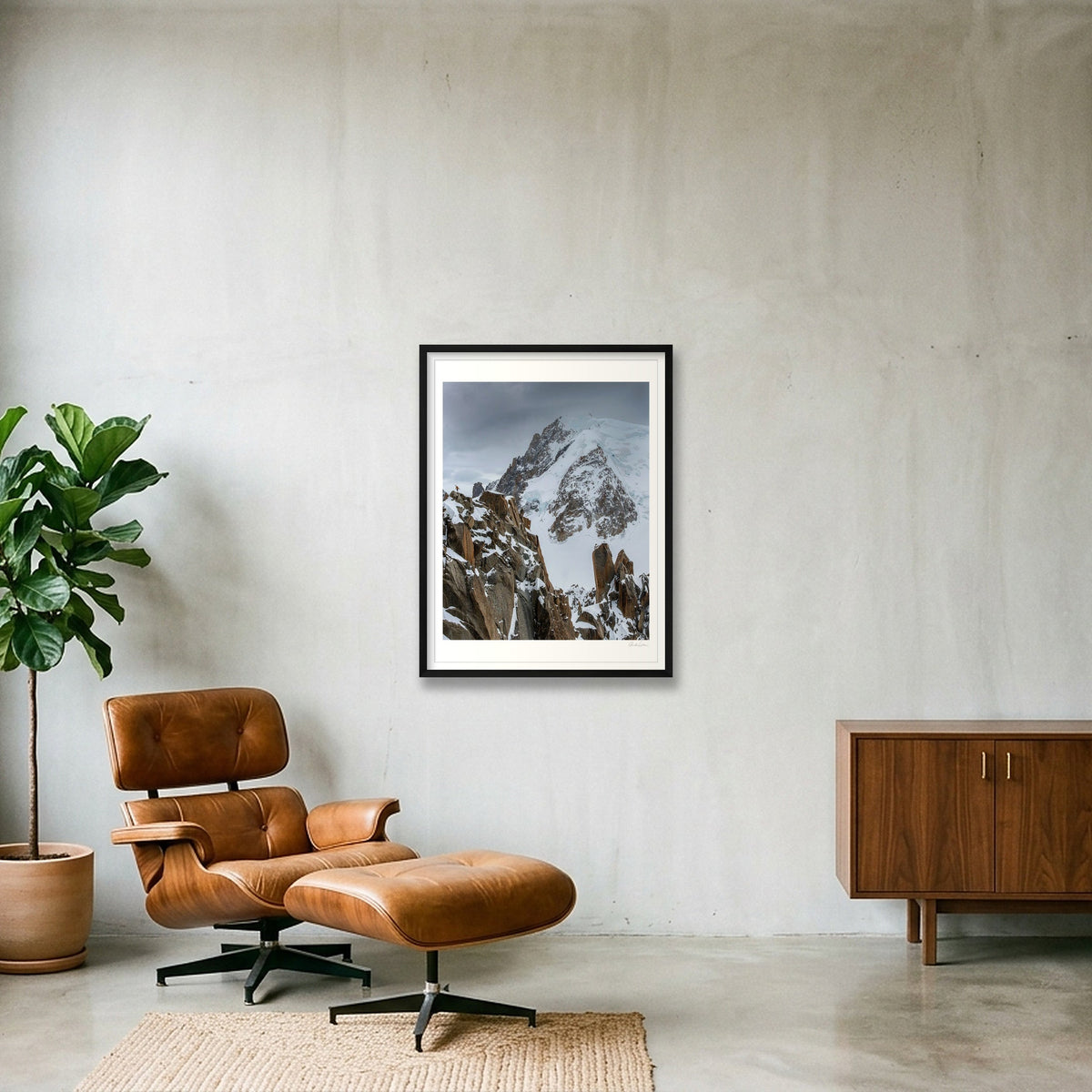 Where's the Piste, Mont Blanc Massif — 60×80cm Black Frame