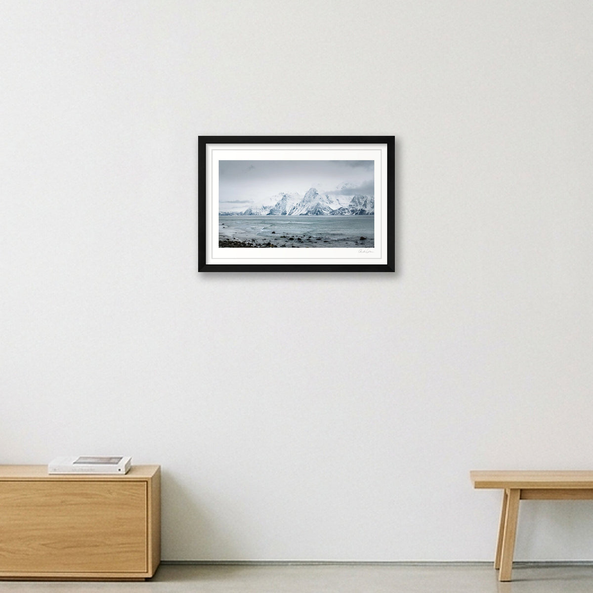 Across the Fjord, Norway — 45×30cm Black Frame
