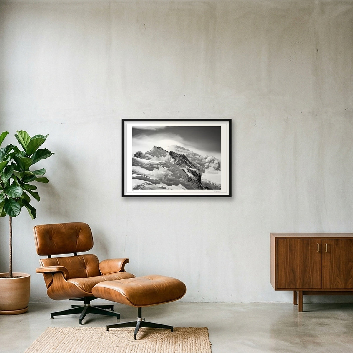 Mont Blanc from Aiguille du Midi, Chamonix Mont Blanc — 84×59cm Black Frame
