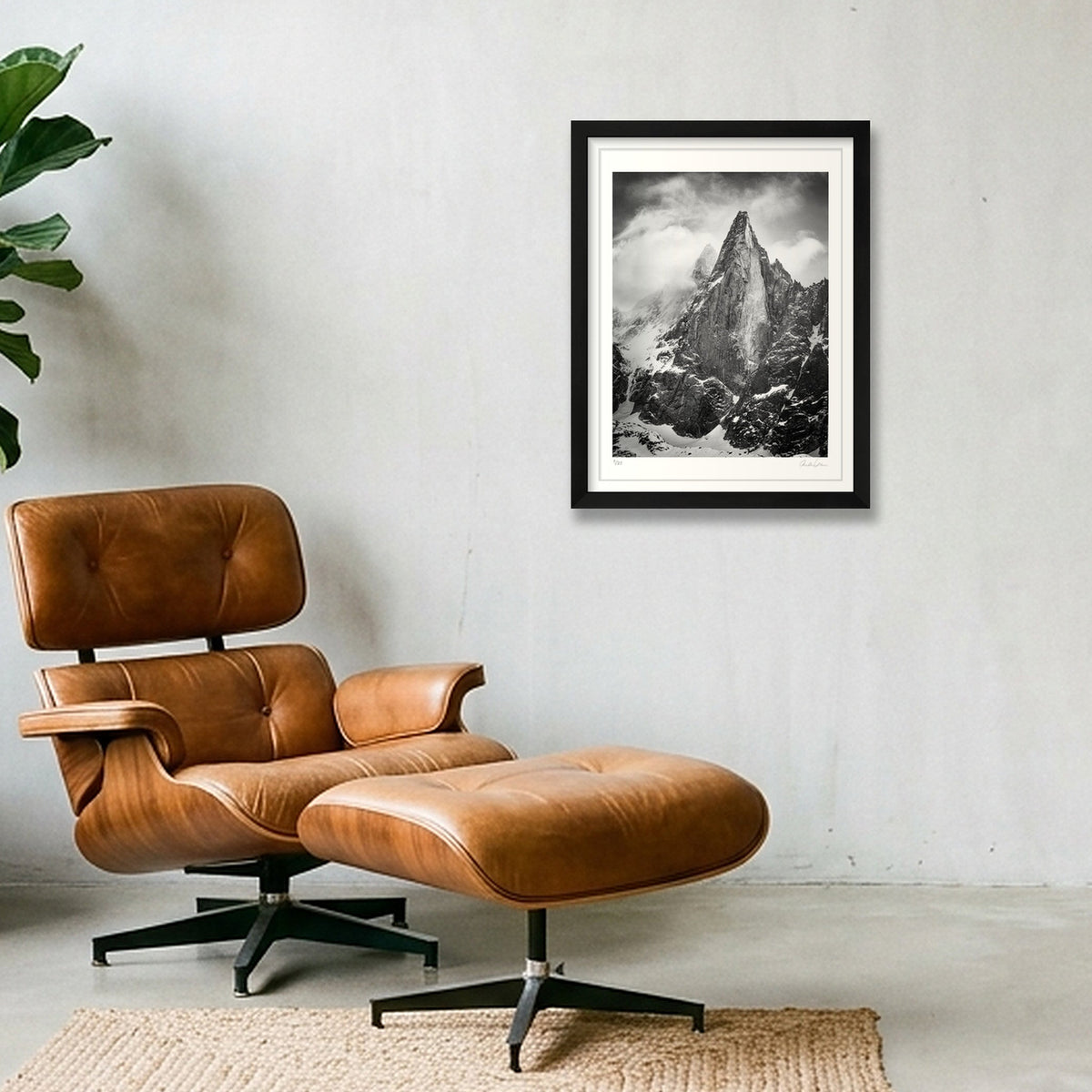 The Dru, Chamonix Mont Blanc — 30×40cm Black Frame