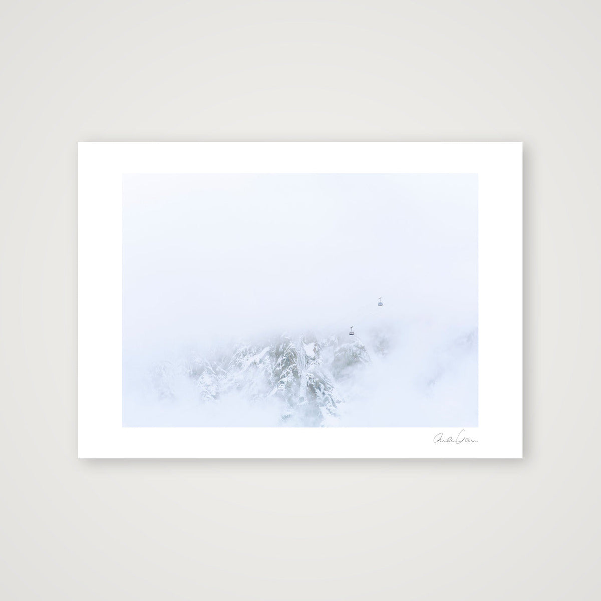 Hanging by a thread, Aiguille Du Midi Cable Car — 59×42cm Print only