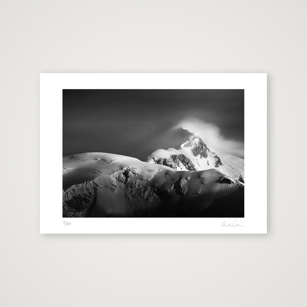 Mont Blanc Summit Ridge — A4 (30×21cm) Print only