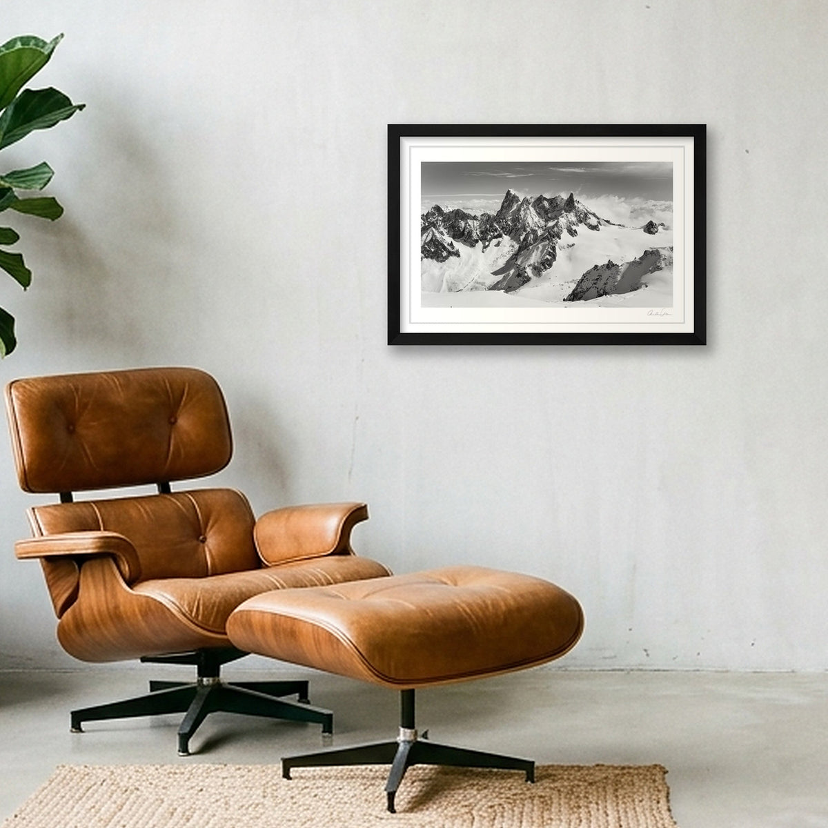 Les Grandes Jorasses, Chamonix Mont Blanc — 45×30cm Black Frame