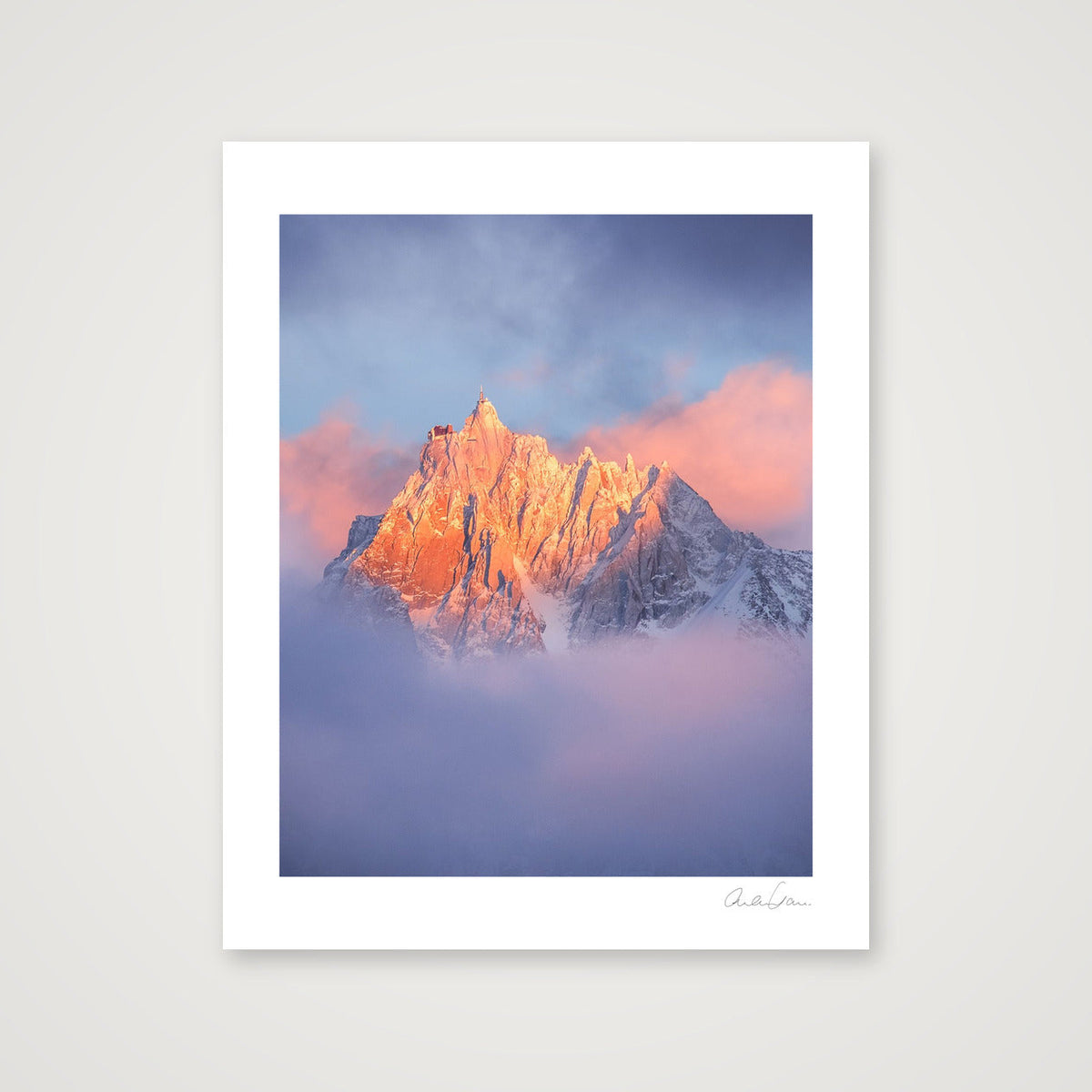 Sunset on the Aiguille du Midi, Chamonix — 40×50cm Print only