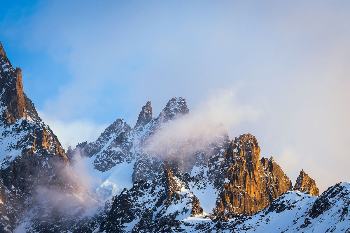 Morning Sunlight on the Chamonix Aiguiles