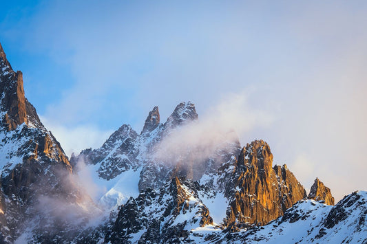 Morning Sunlight on the Chamonix Aiguiles