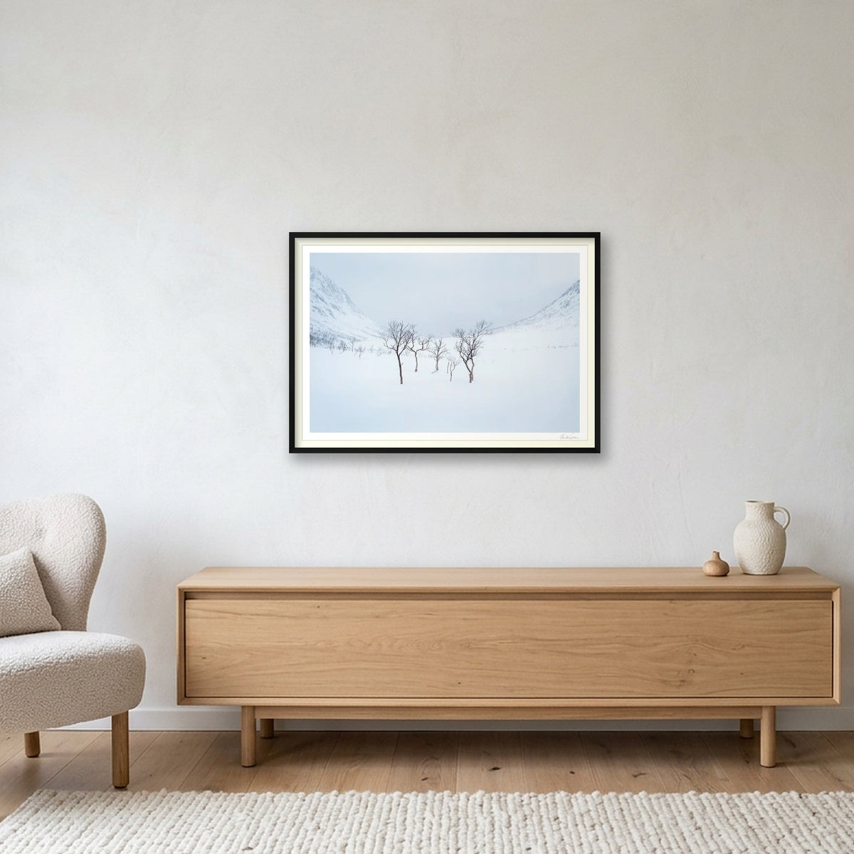 Standing Strong, Norway Alpine Scene — 100×70cm Black Frame