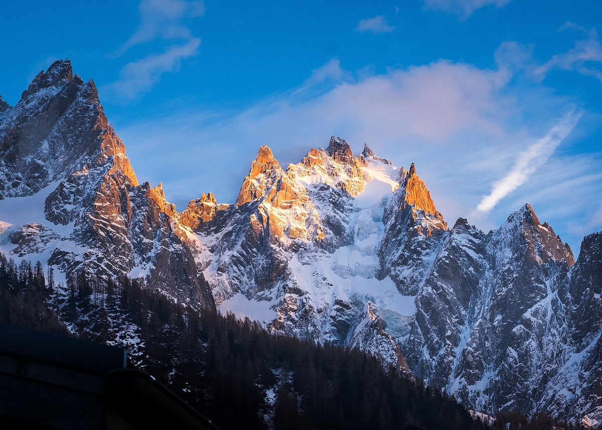 Chamonix Aiguilles at sunset