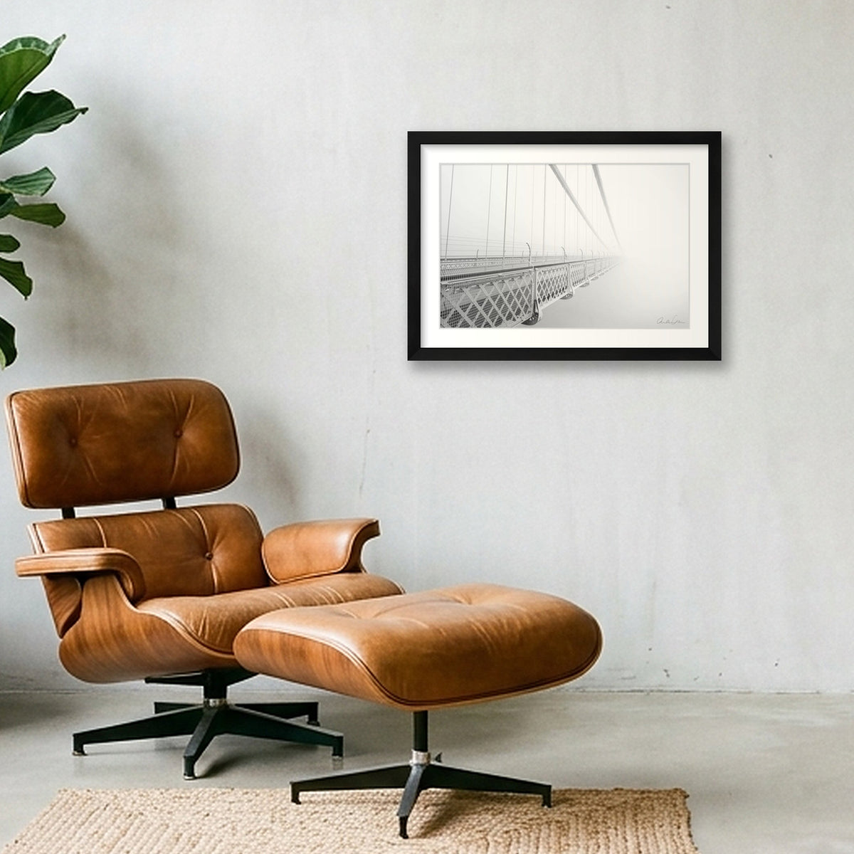 Clifton Suspension Bridge in Fog: Towards the Light — A3 (42×30cm) Black Frame