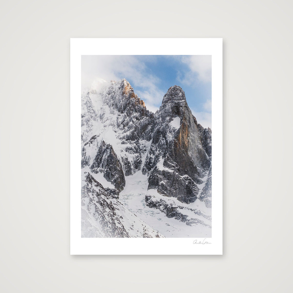 Ice and Fire - Les Drus, Mont Blanc Massif — 59×84cm Print only