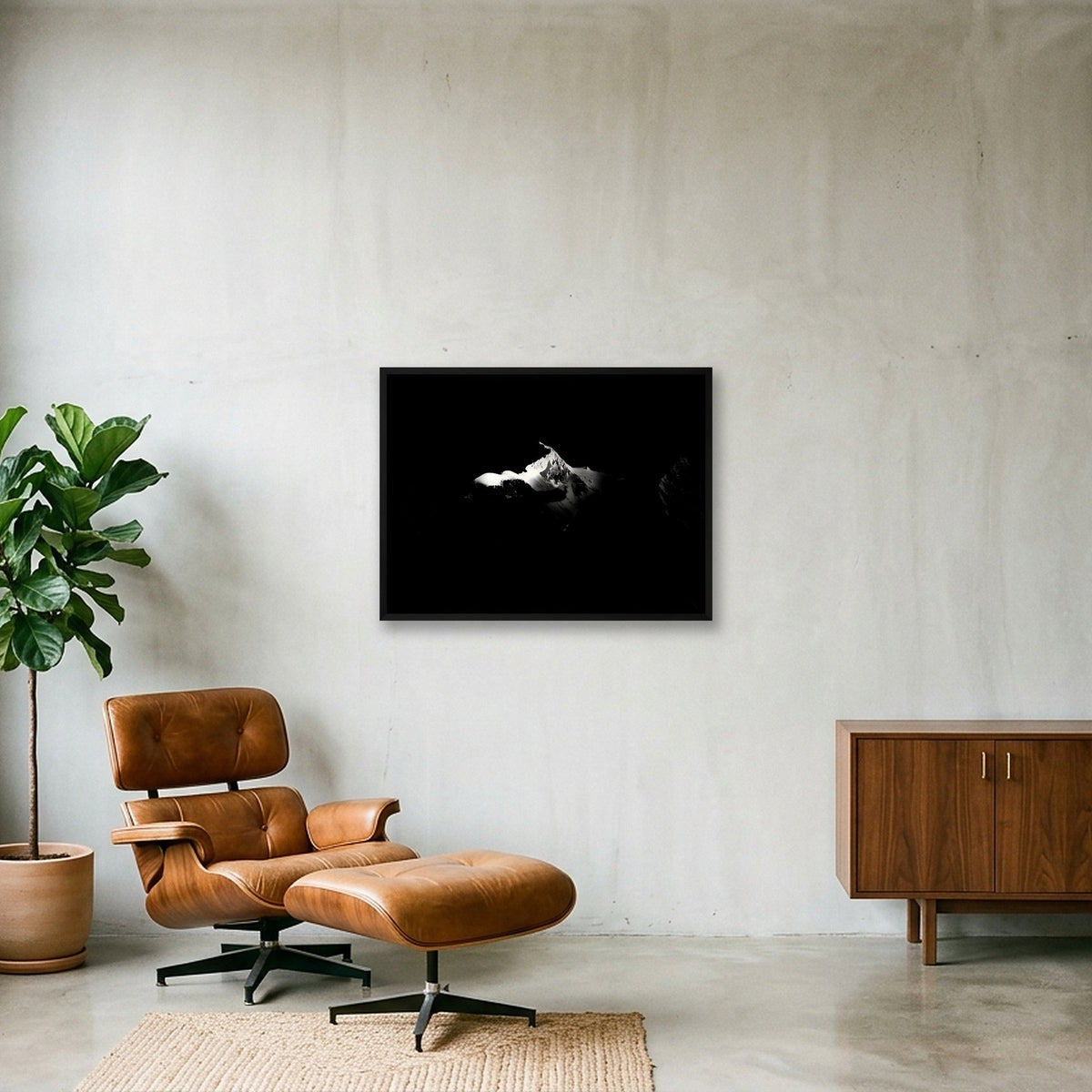 Mont Blanc Summit: 4810m — 80×60cm Black Frame