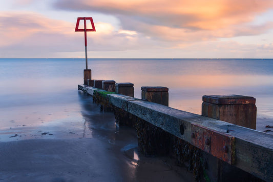 Coastal Groin at Sunset