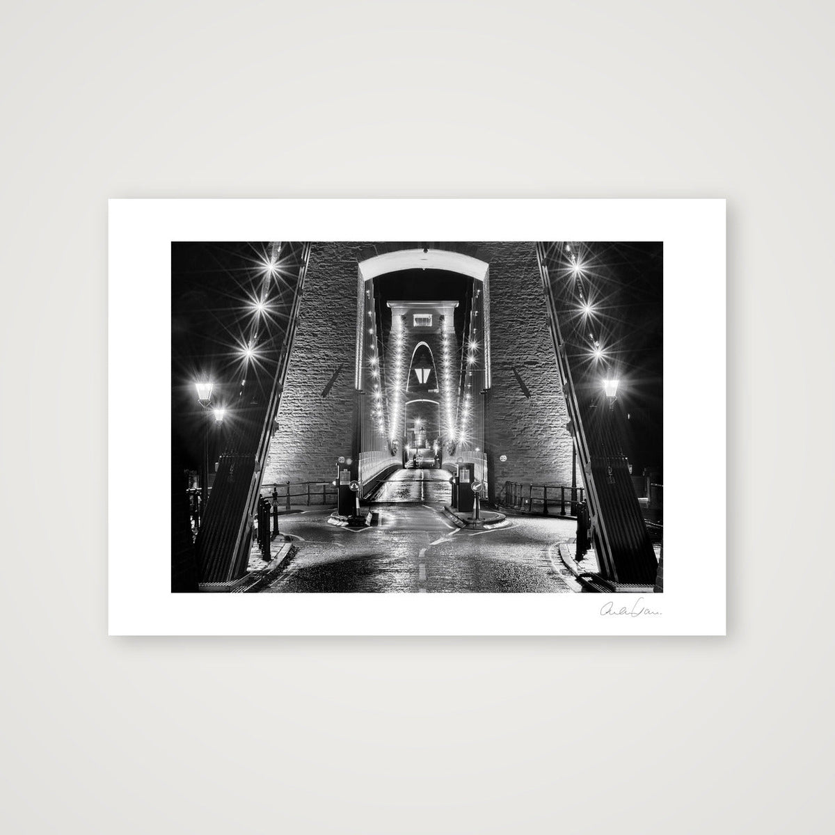 Clifton Suspension Bridge at Night: Lights On — A3 (42×30cm) Print only