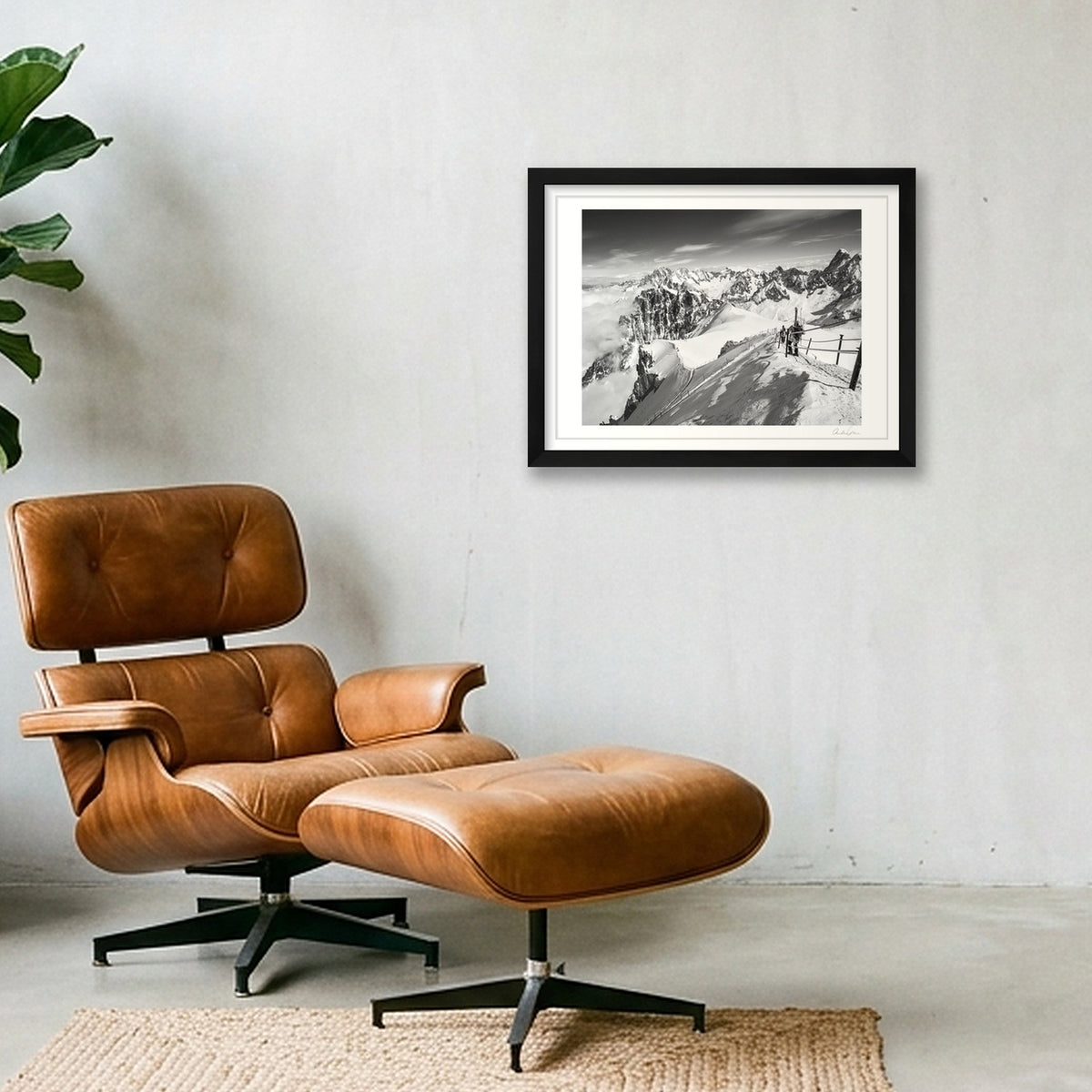 The Arrête Vallee Blanche, Chamonix Mont Blanc — 40×30cm Black Frame