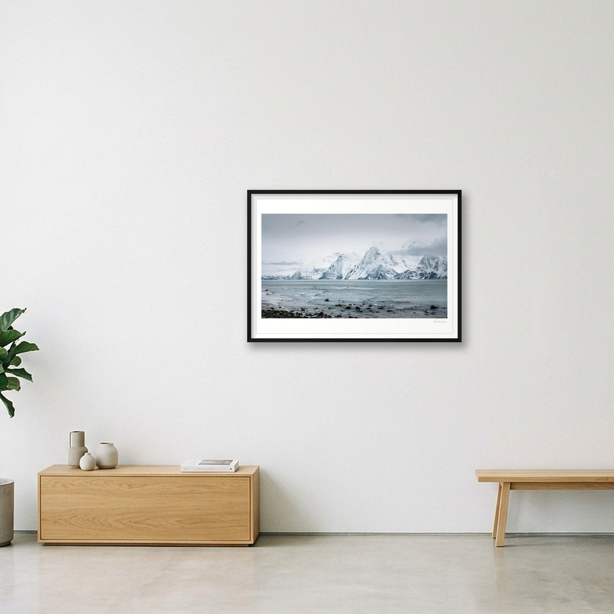 Across the Fjord, Norway — 100×70cm Black Frame