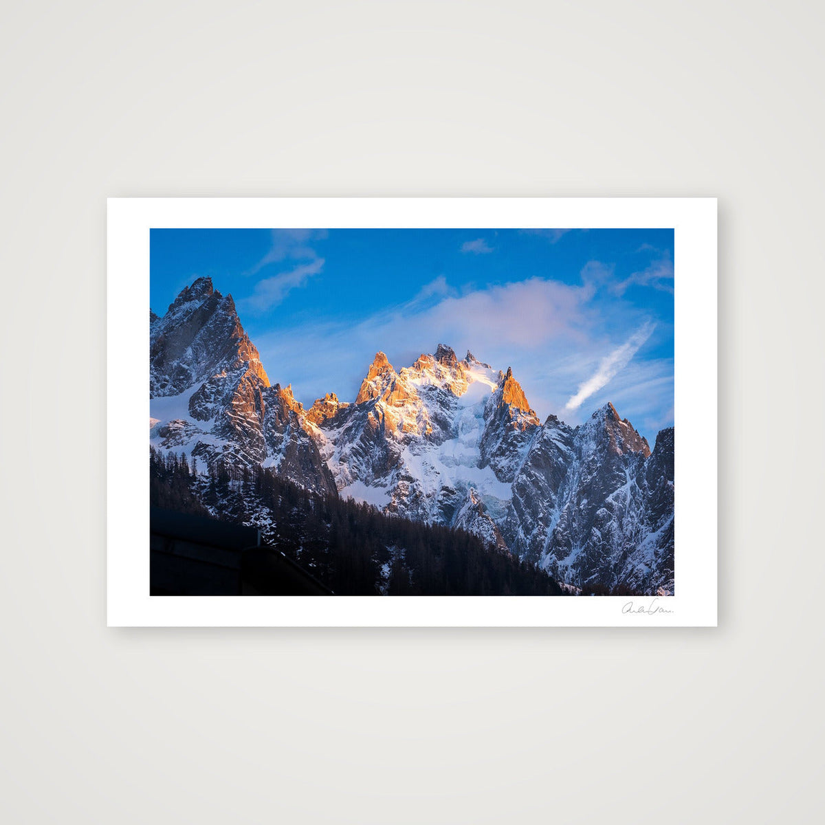 Chamonix Aiguilles at sunset — 84×59cm Print only
