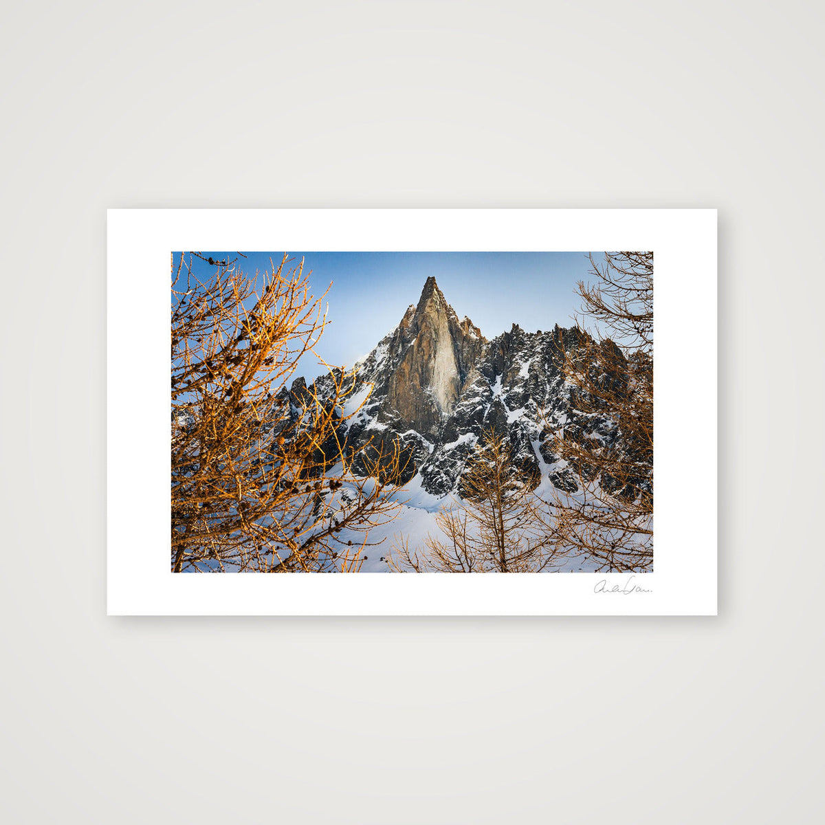 Les Drus: Through the Trees — 60×40cm Print only