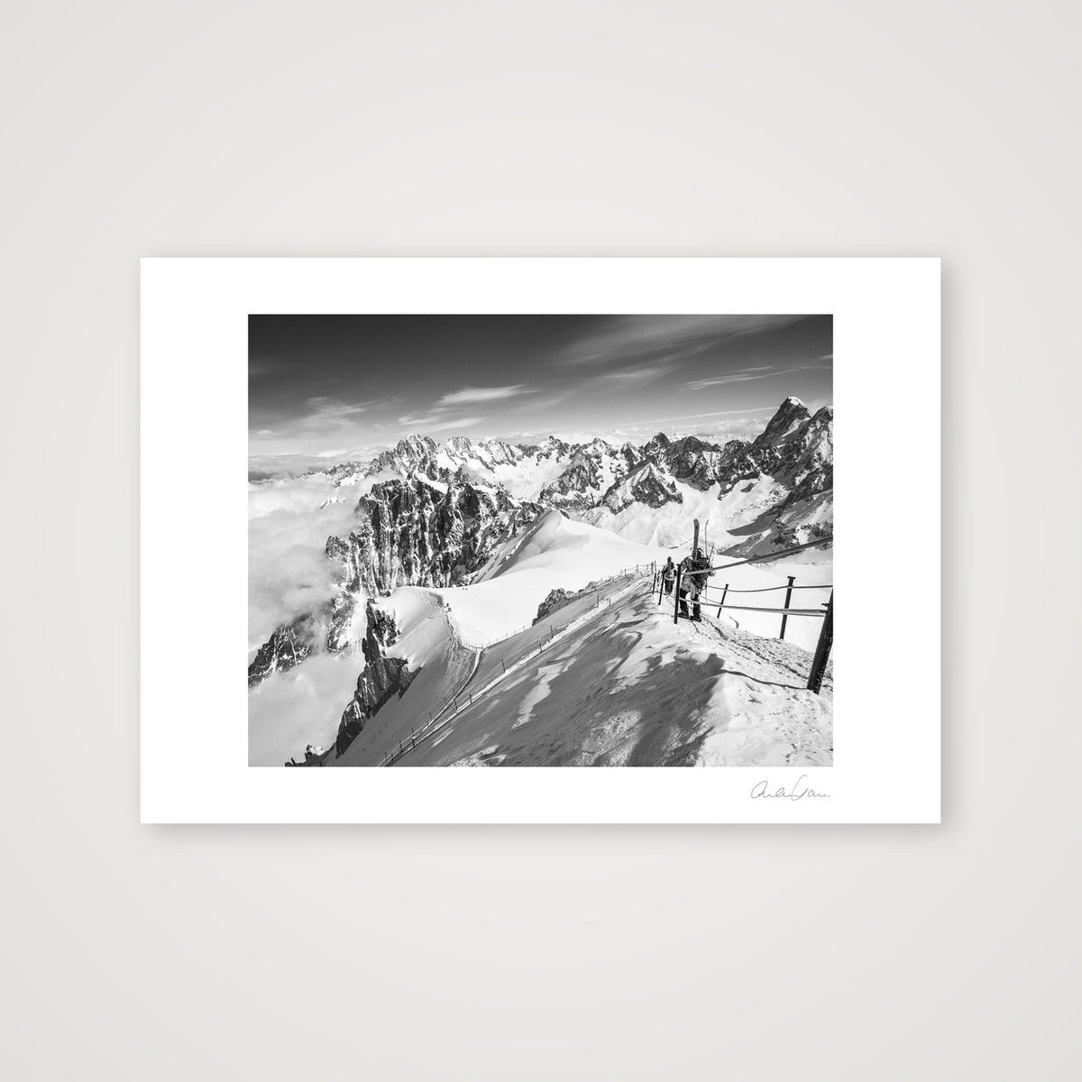 The Arrête Vallee Blanche, Chamonix Mont Blanc — A4 (30×21cm) Print only