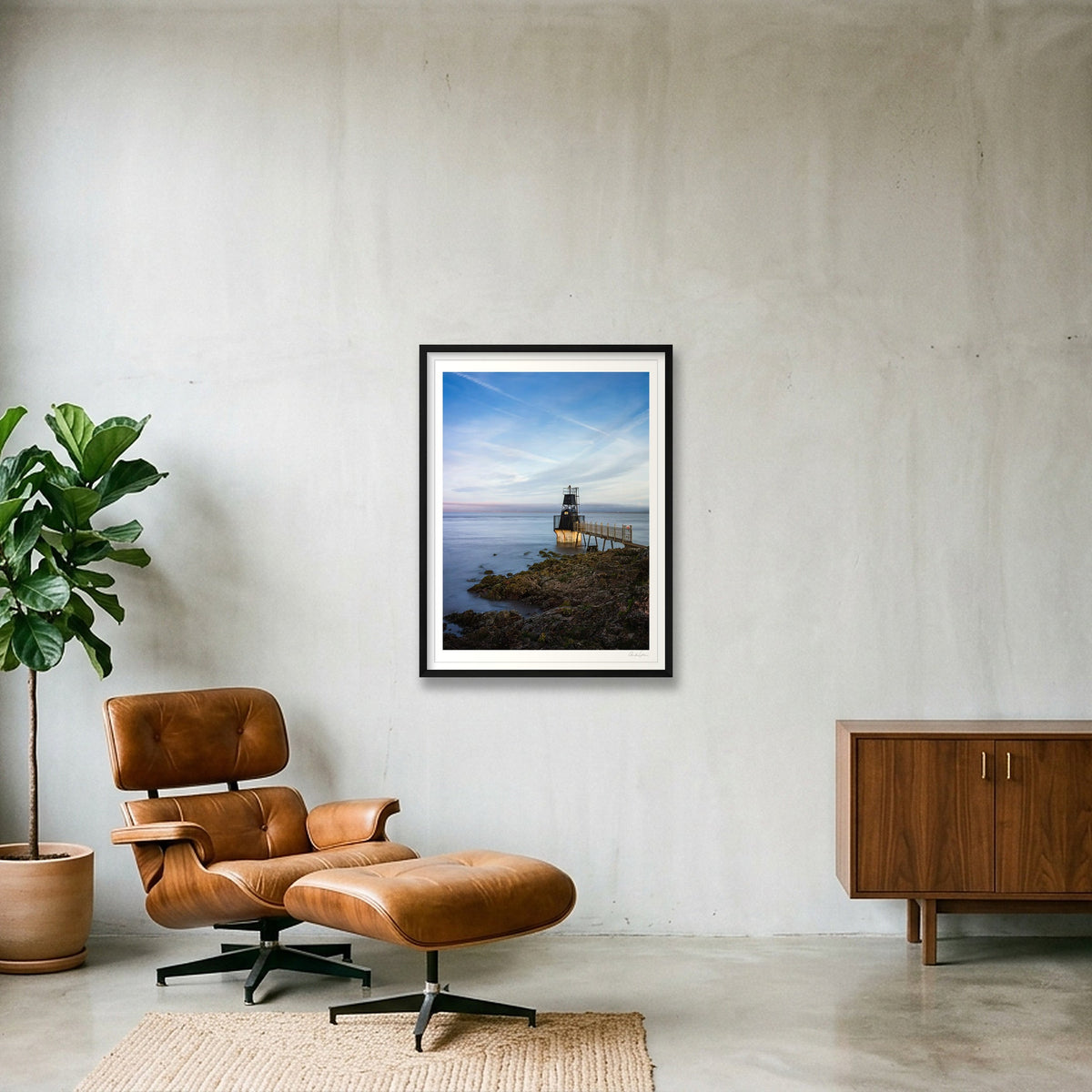 Portishead Lighthouse and the Severn Estuary — 60×80cm Black Frame