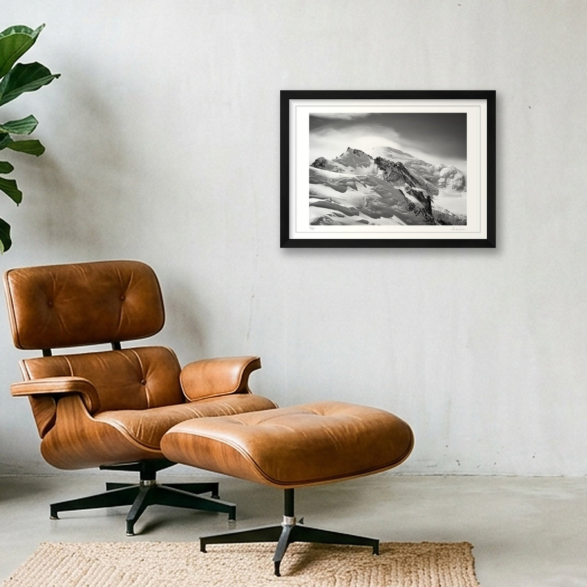 Mont Blanc from Aiguille du Midi, Chamonix Mont Blanc — A3 (42×30cm) Black Frame