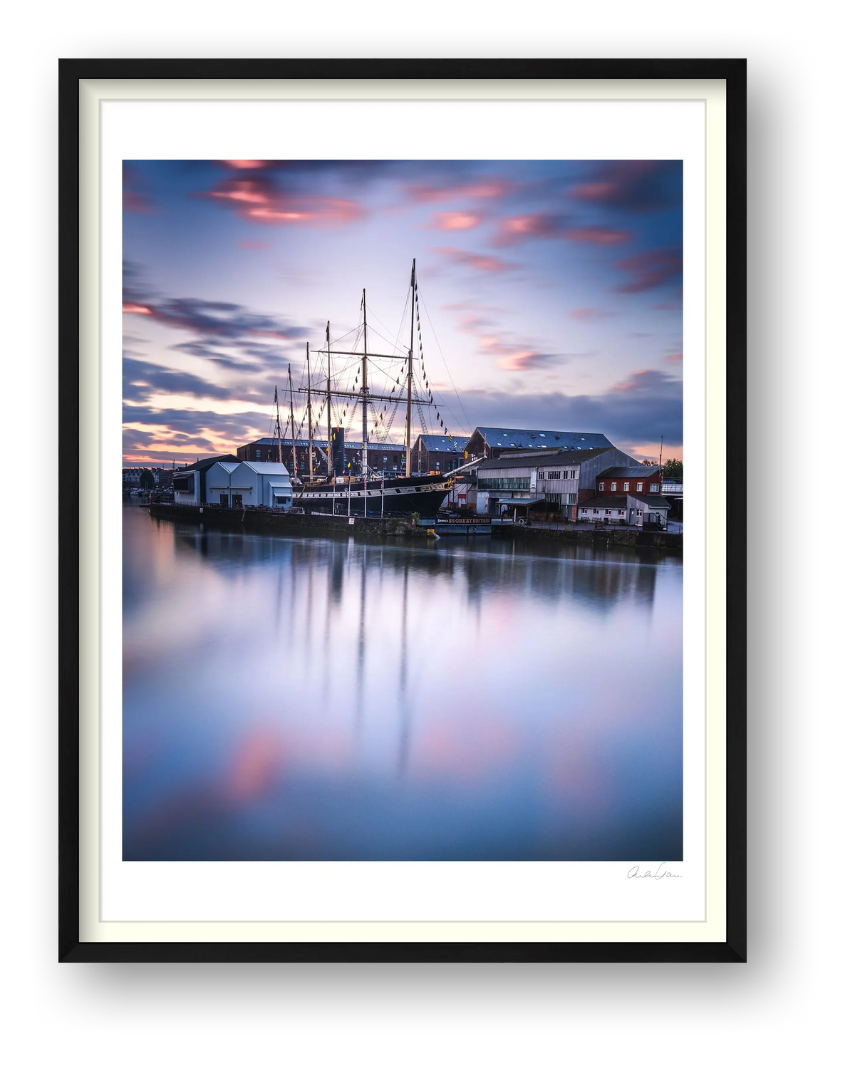 SS Great Britain at Sunset, Bristol Harbourside — framed