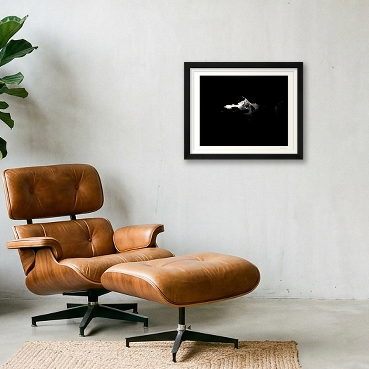 Mont Blanc Summit: 4810m — 35×28cm Black Frame