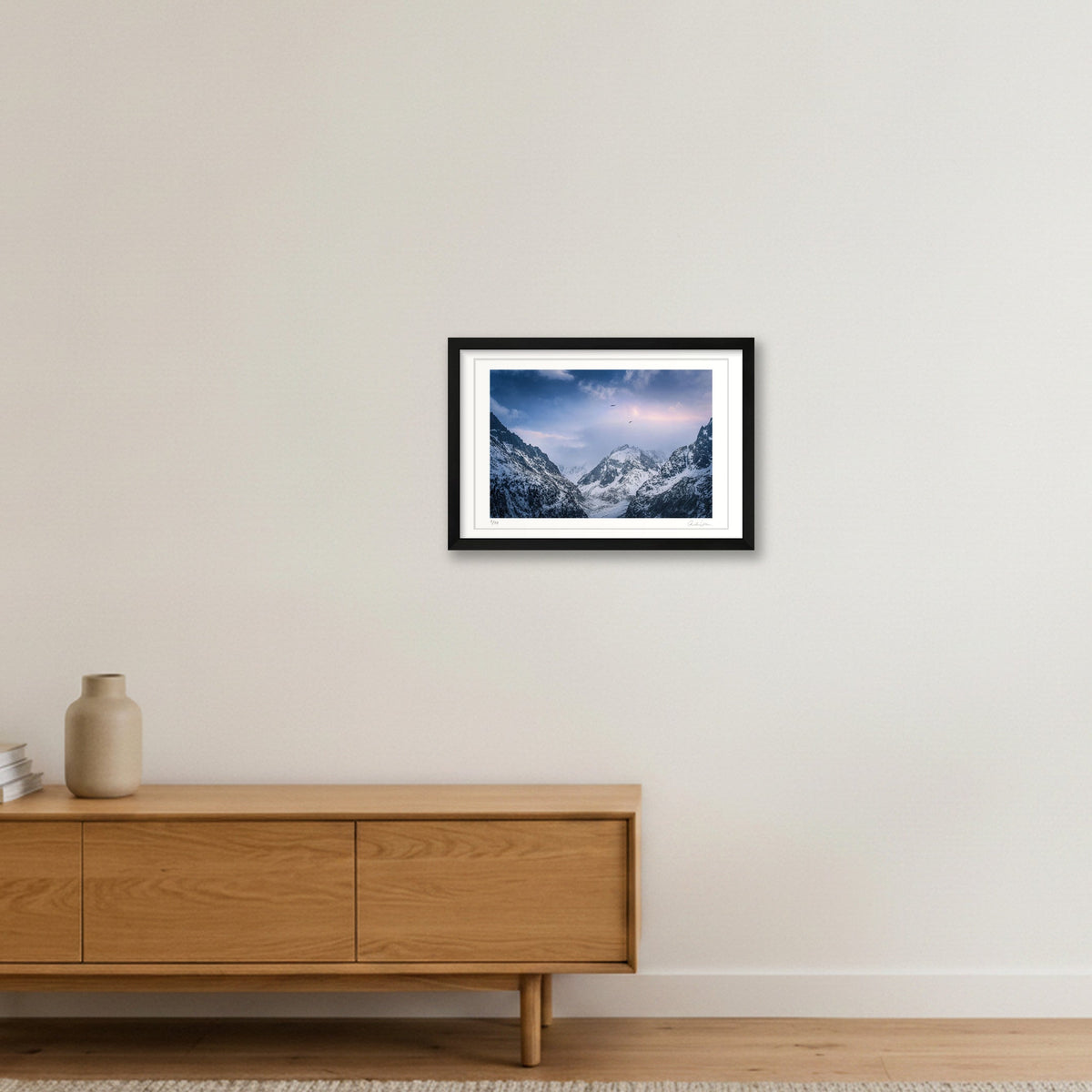 A Birds Eye View of the Valley Blanche — 45×30cm Black Frame