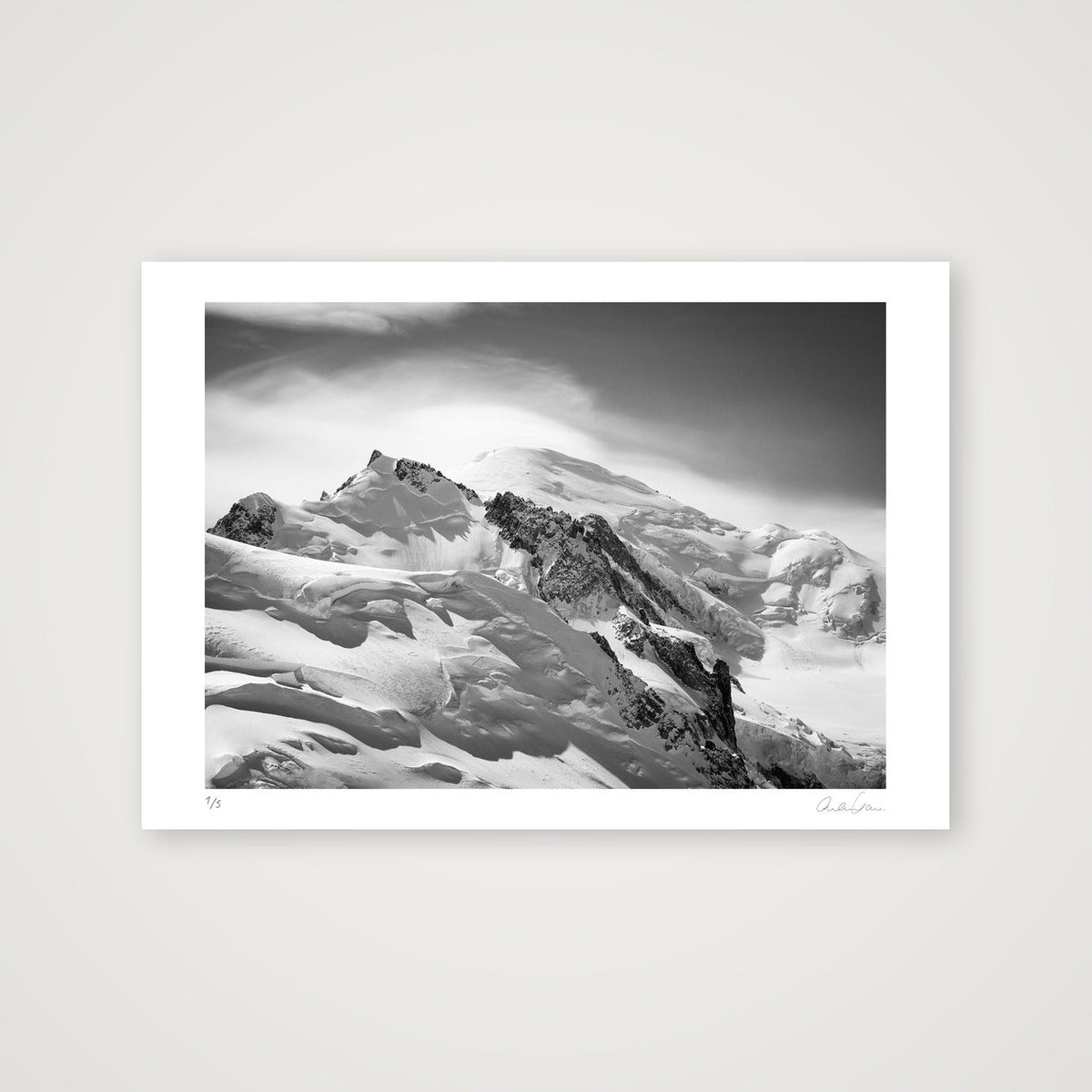 Mont Blanc from Aiguille du Midi, Chamonix Mont Blanc — 84×59cm Print only