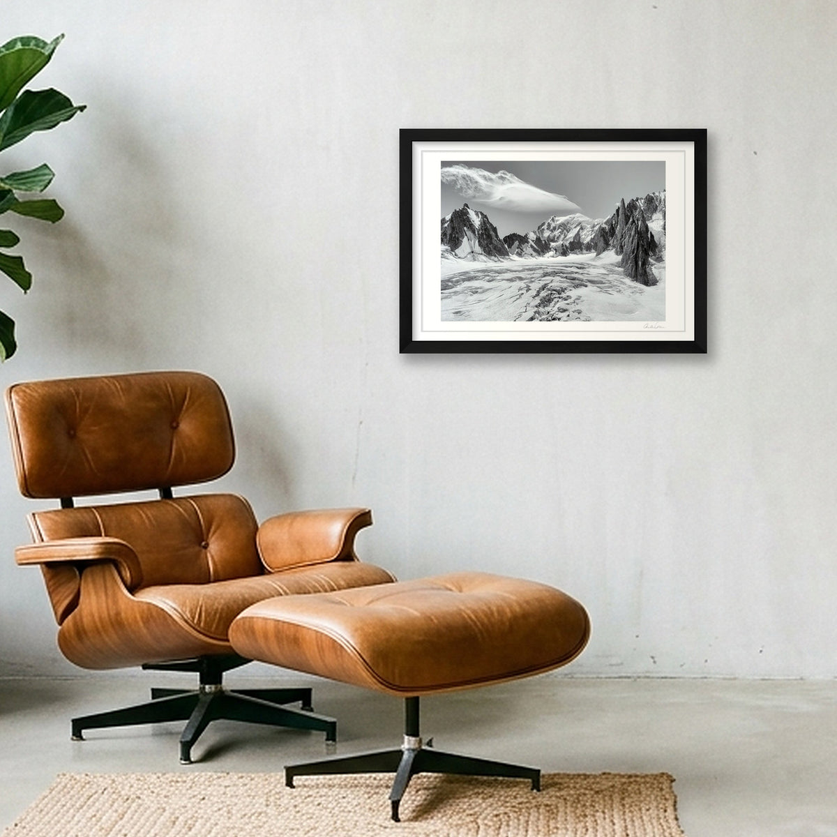The Vallee Blanche — A3 (42×30cm) Black Frame