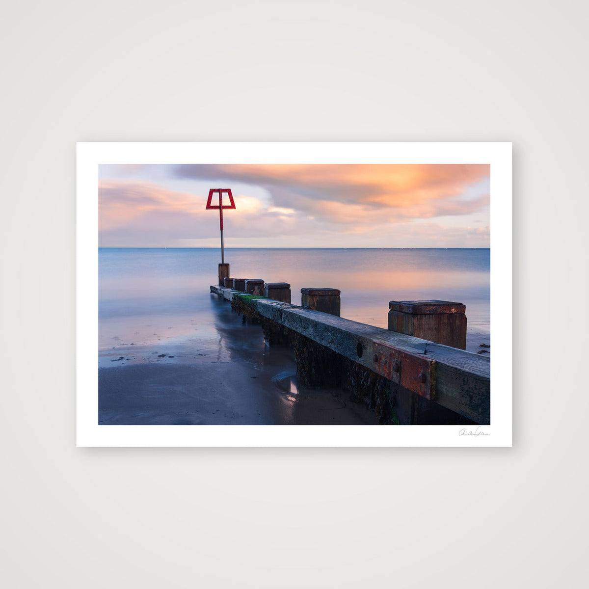 Coastal Groin at Sunset — 100×70cm Print only