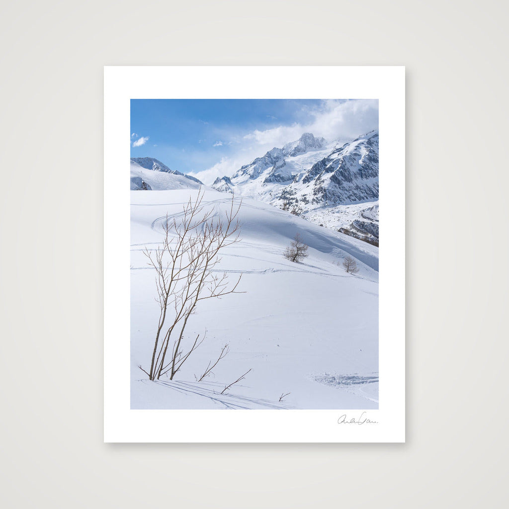 Pristine snow on the mountains, Courmayeur