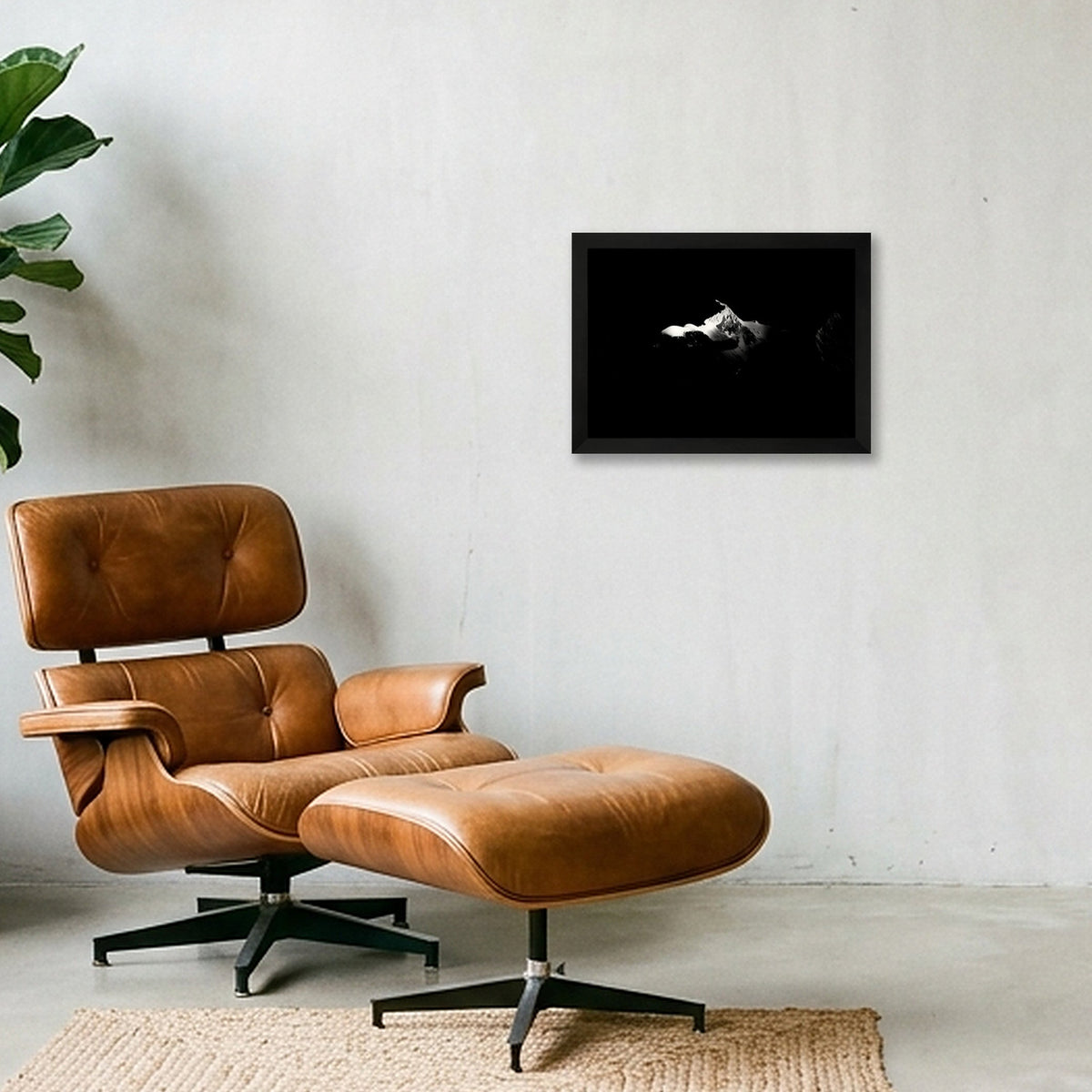 Mont Blanc Summit: 4810m — A4 (30×21cm) Black Frame